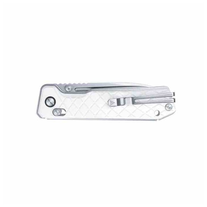 Couteau SRM 7228B Rubik Large Ambi Lock Lame 14C28N Manche White G10 Clip SRM7228BGT - Livraison Gratuite