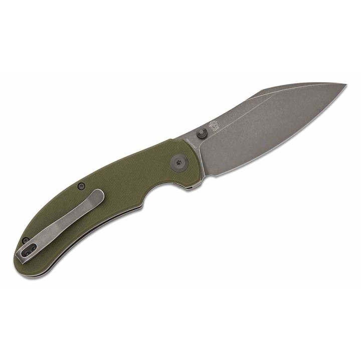 Couteau Kansept Nesstreet Olive Lame Acier 154CM SW Sheepsfoot Manche G10 IKBS Linerlock Clip KT1039A3 - Livraison Gratuite