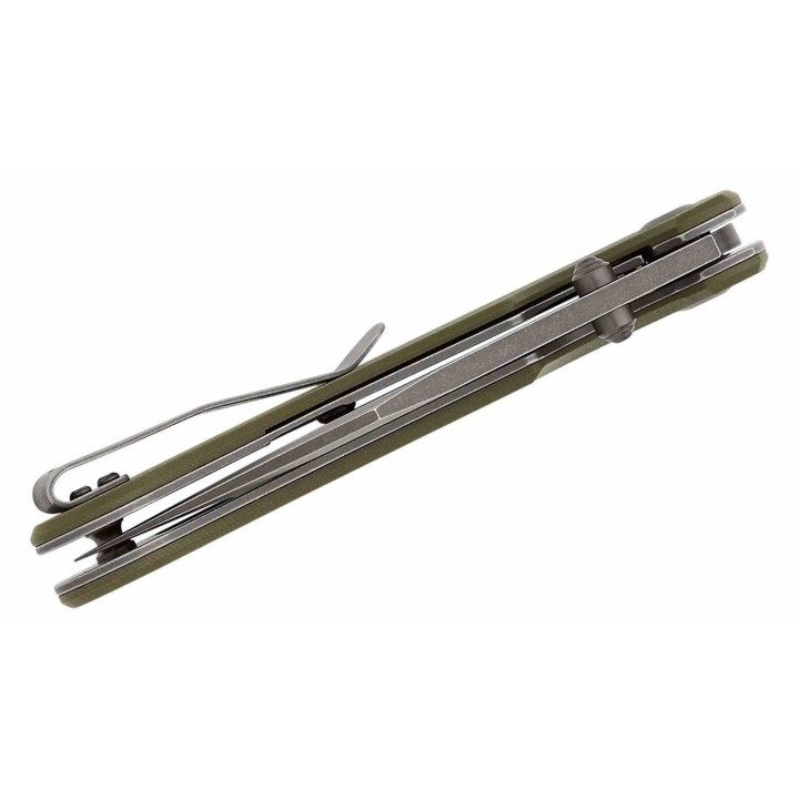 Couteau Kansept Nesstreet Olive Lame Acier 154CM SW Sheepsfoot Manche G10 IKBS Linerlock Clip KT1039A3 - Livraison Gratuite
