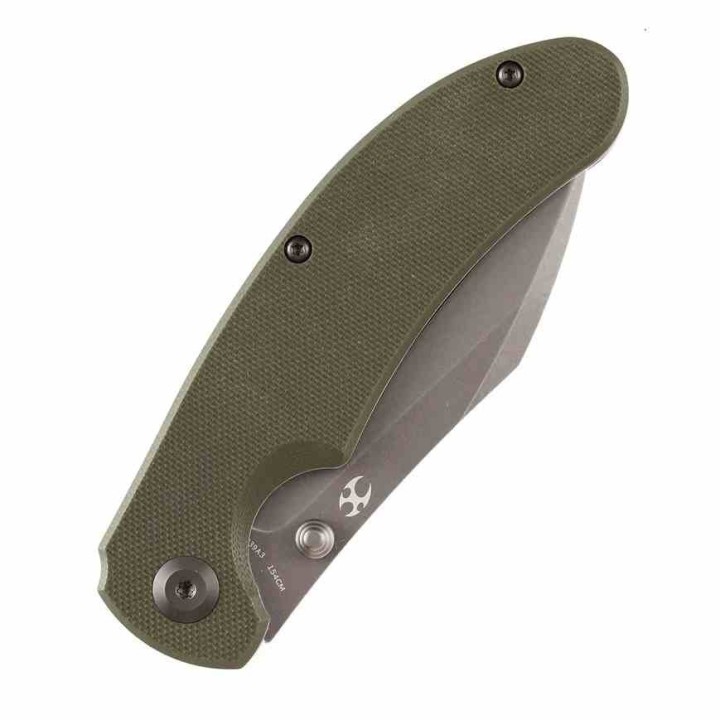 Couteau Kansept Nesstreet Olive Lame Acier 154CM SW Sheepsfoot Manche G10 IKBS Linerlock Clip KT1039A3 - Livraison Gratuite