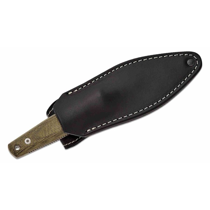 Couteau MKM TPF Defense Green Manche Micarta Lame Acier CPM-MagnaCut Etui Cuir Made Italy MKMTPFDGC - Livraison Gratuite