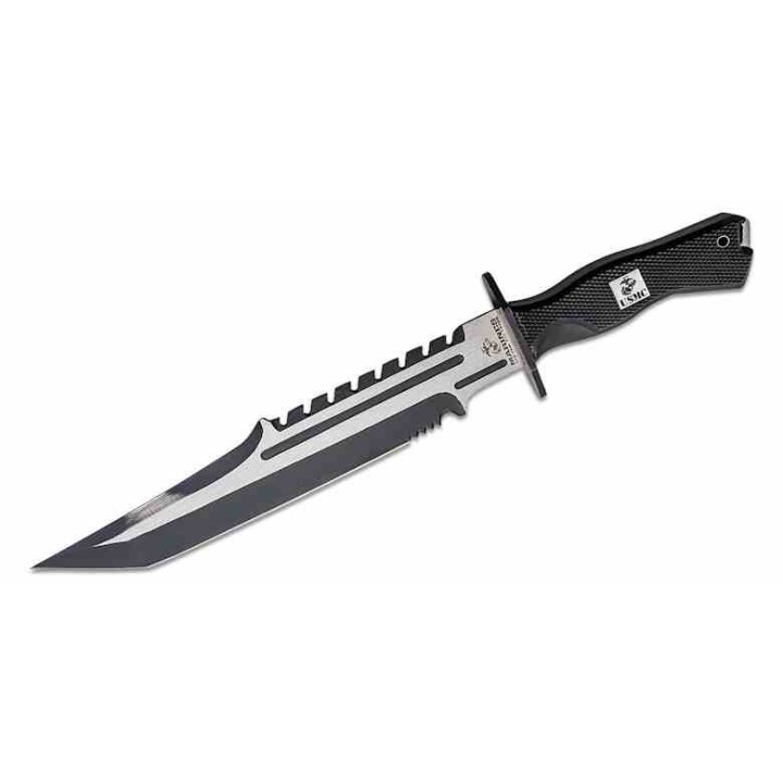 Couteau United Cutlery USMC Operation Mako Lame Tanto Acier Inox Manche TPU Etui Nylon UC3372 - Livraison Gratuite