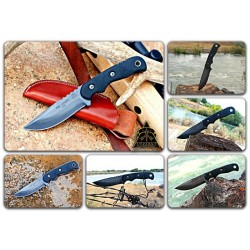 Couteau de Survie TOPS Tex Creek Hunter Survival Carbone 1095 Manche Micarta Tops Knives Made In USA TPTEX4 - Livraison Gratuite