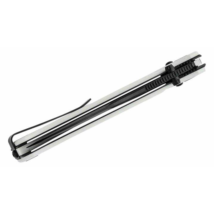 Couteau Real Steel HUGINN White/Black Manche G10 Lame Acier VG-10 Slide Lock Clip RS7652WB - Livraison Gratuite