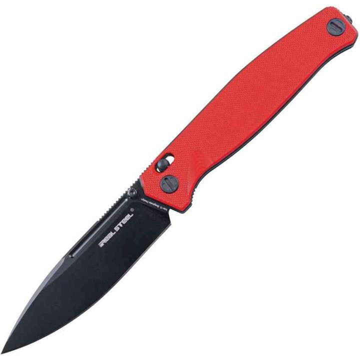 Couteau Real Steel HUGINN Red/Black Manche G10 Lame Acier VG-10 Slide Lock Clip RS7652RB - Livraison Gratuite
