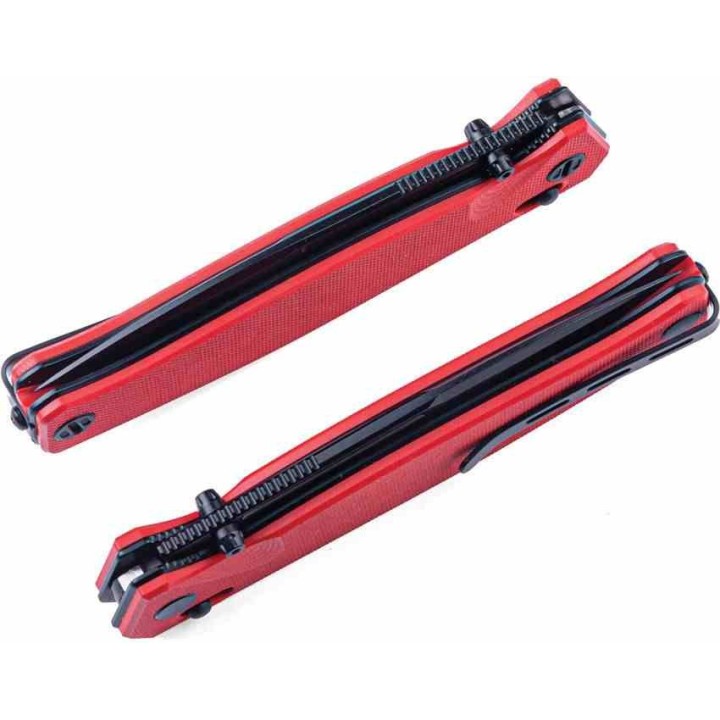 Couteau Real Steel HUGINN Red/Black Manche G10 Lame Acier VG-10 Slide Lock Clip RS7652RB - Livraison Gratuite
