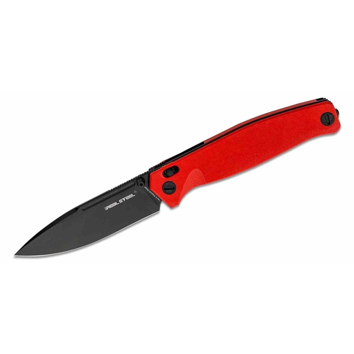 Couteau Real Steel HUGINN Red/Black Manche G10 Lame Acier VG-10 Slide Lock Clip RS7652RB - Livraison Gratuite