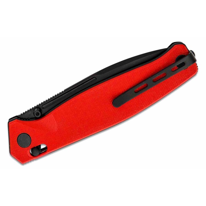 Couteau Real Steel HUGINN Red/Black Manche G10 Lame Acier VG-10 Slide Lock Clip RS7652RB - Livraison Gratuite