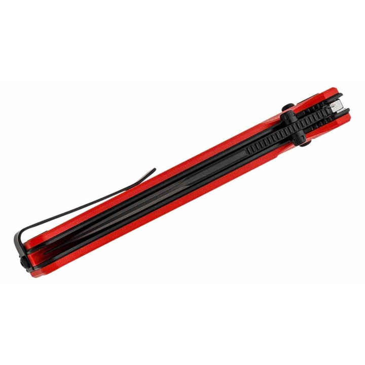 Couteau Real Steel HUGINN Red/Black Manche G10 Lame Acier VG-10 Slide Lock Clip RS7652RB - Livraison Gratuite
