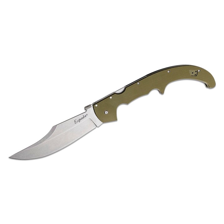Couteau Cold Steel Espada XL Lame Acier AUS-10 Stonewashed Manche OD Green G10 G-10 Lockback CS62MGCODSW - Livraison Gratuite