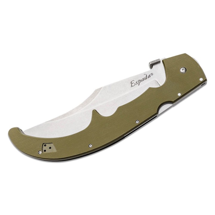 Couteau Cold Steel Espada XL Lame Acier AUS-10 Stonewashed Manche OD Green G10 G-10 Lockback CS62MGCODSW - Livraison Gratuite