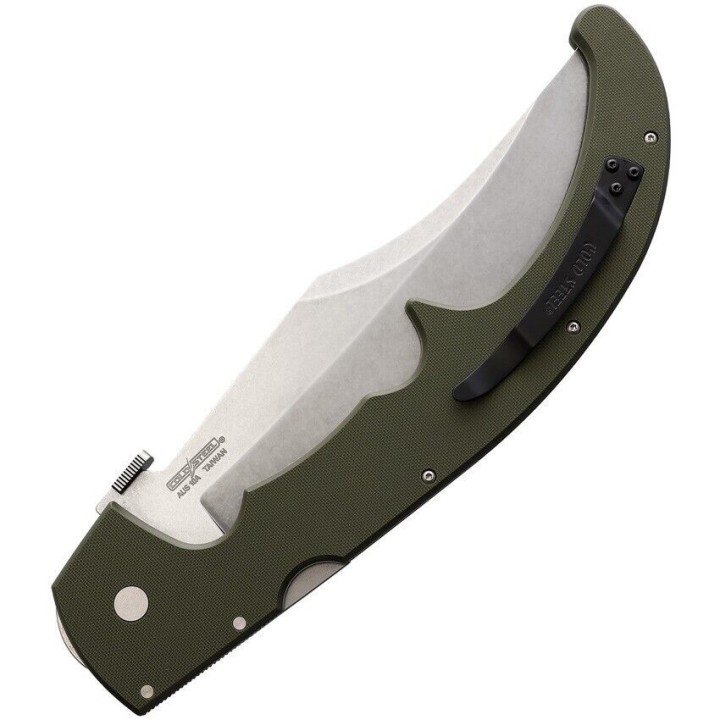 Couteau Cold Steel Espada XL Lame Acier AUS-10 Stonewashed Manche OD Green G10 G-10 Lockback CS62MGCODSW - Livraison Gratuite