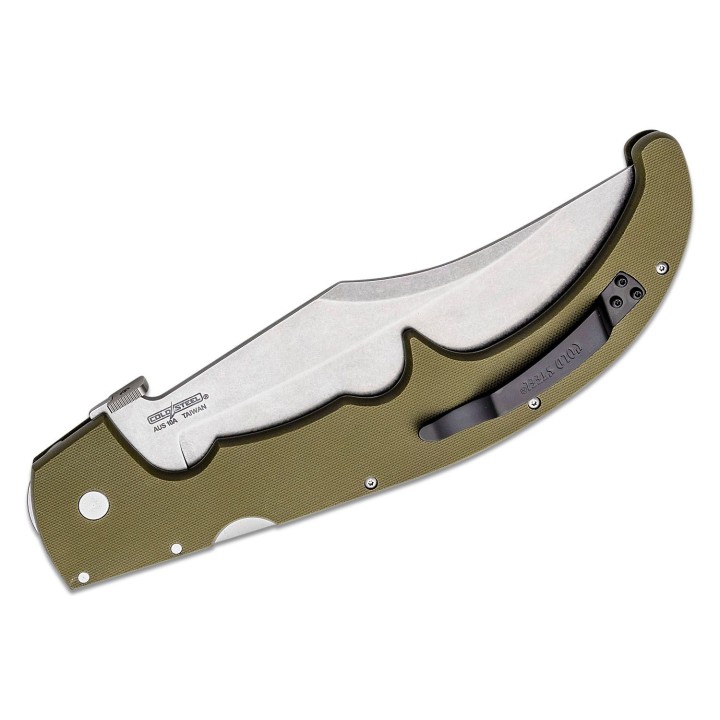 Couteau Cold Steel Espada XL Lame Acier AUS-10 Stonewashed Manche OD Green G10 G-10 Lockback CS62MGCODSW - Livraison Gratuite
