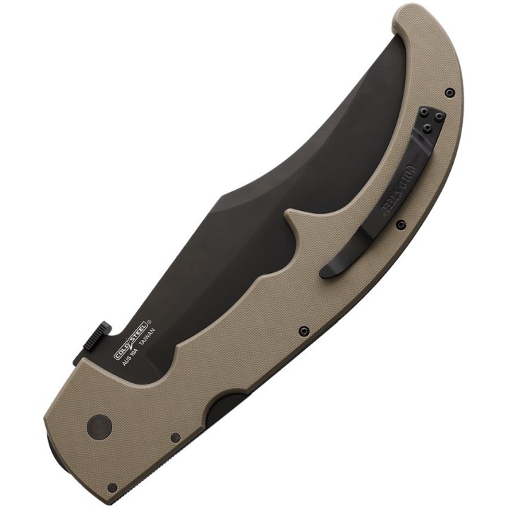 Couteau Cold Steel Espada XL Lame Acier AUS-10 Black Manche Dark Earth G-10 Lockback CS62MGCDEBK - Livraison Gratuite