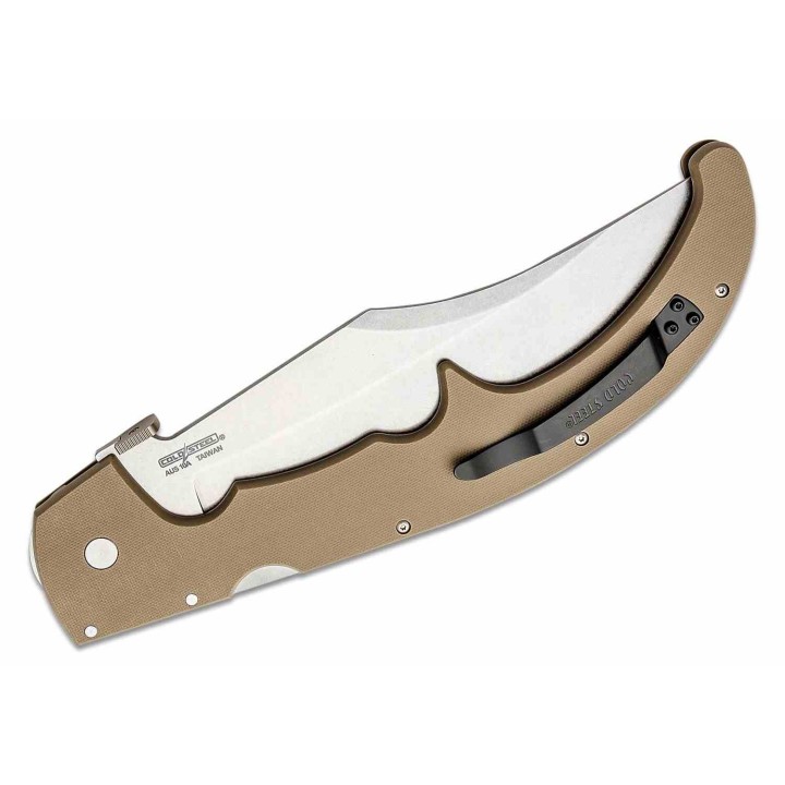 Couteau Cold Steel Espada XL Lame Acier AUS-10 Stonewash Manche FDE G-10 Lockback CS62MGCDESW - Livraison Gratuite