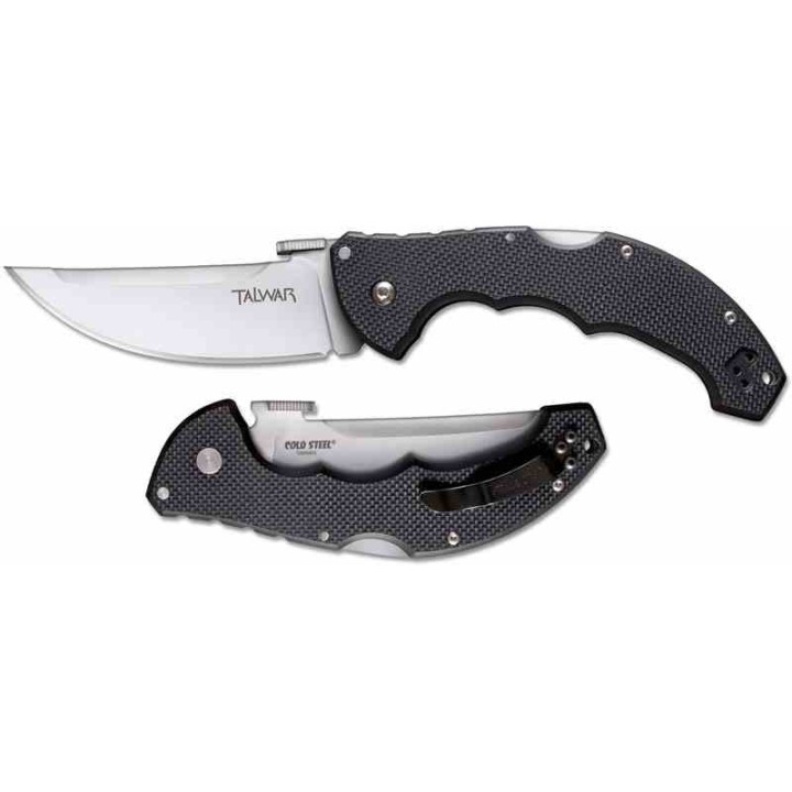Couteau Cold Steel Talwar Tri-Ad Lock Lame Acier S35VN Trailing Point Manche G10 Clip CS21TTL - Livraison Gratuite