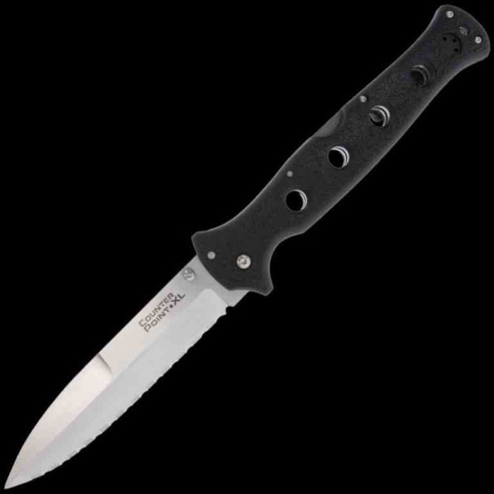 Couteau Cold Steel Counter Point XL Serrated Lame Acier AUS-10A Manche Griv-Ex Lockback Clip CS10AAS - Livraison Gratuite