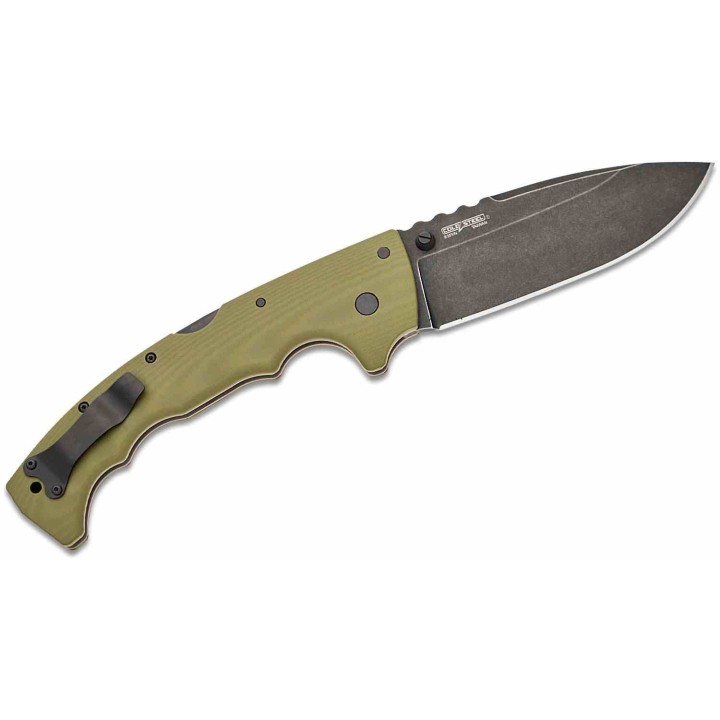 Couteau Cold Steel 5-Max Dark Green Lame Acier S35VN Blackwash Manche G10 Tri-Ad Lock Clip CSFL50MAX - Livraison Gratuite