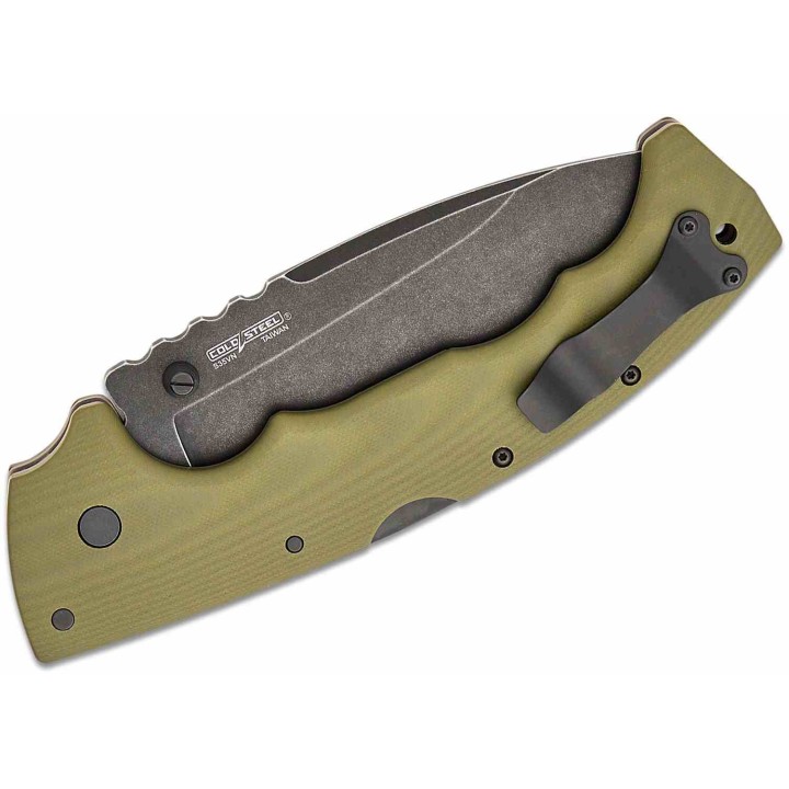Couteau Cold Steel 5-Max Dark Green Lame Acier S35VN Blackwash Manche G10 Tri-Ad Lock Clip CSFL50MAX - Livraison Gratuite