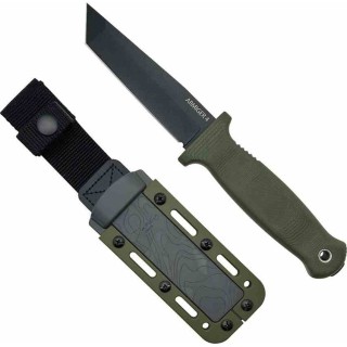 Couteau Demko Armiger 4 Lame Acier 80CrV2 Tanto Manche Polymère OD Green Etui Kydex DEM09657 - Livraison Gratuite