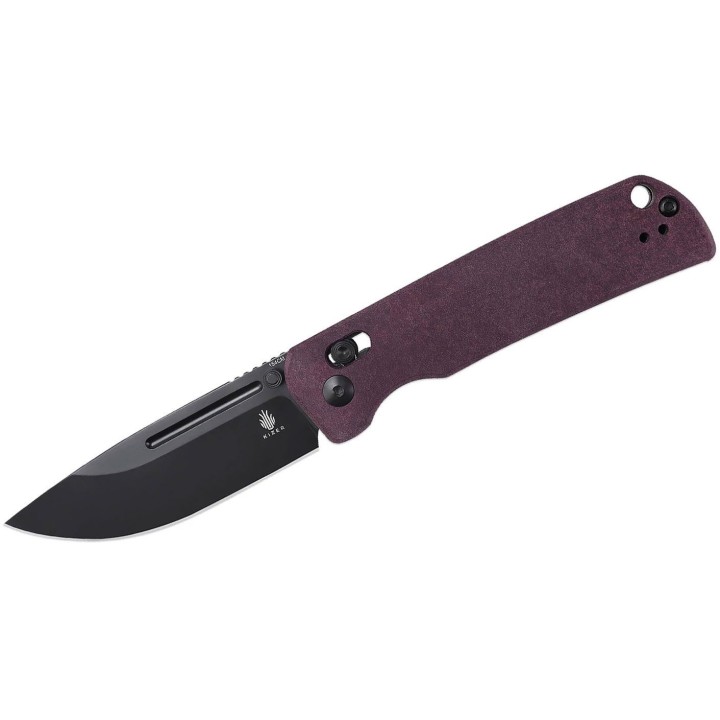 Couteau Kizer Escort Red Lame Acier 154CM Manche Richlite IKBS Clutch Lock Clip KIV4481C1 - Livraison Gratuite
