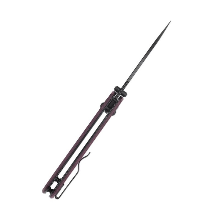 Couteau Kizer Escort Red Lame Acier 154CM Manche Richlite IKBS Clutch Lock Clip KIV4481C1 - Livraison Gratuite