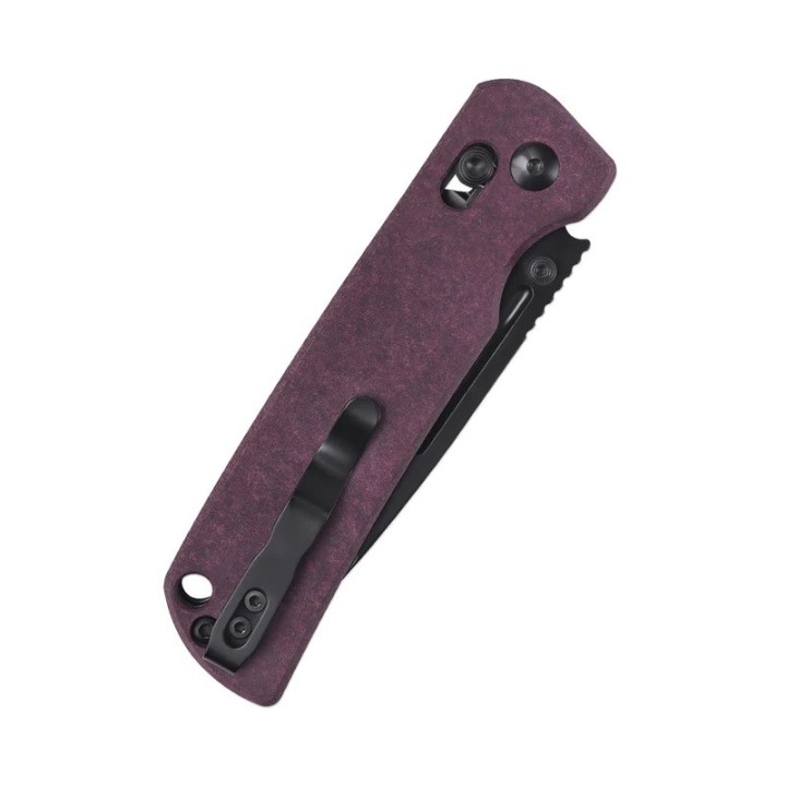 Couteau Kizer Escort Red Lame Acier 154CM Manche Richlite IKBS Clutch Lock Clip KIV4481C1 - Livraison Gratuite