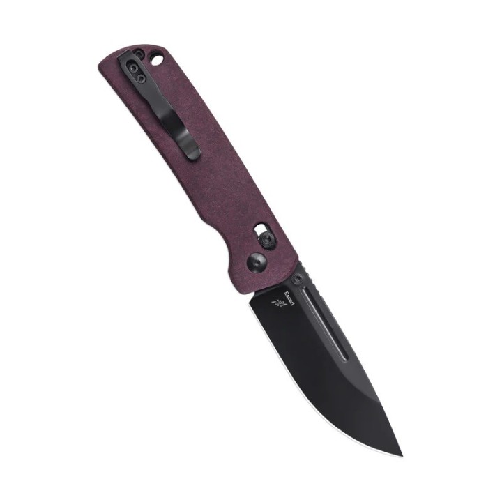 Couteau Kizer Escort Red Lame Acier 154CM Manche Richlite IKBS Clutch Lock Clip KIV4481C1 - Livraison Gratuite