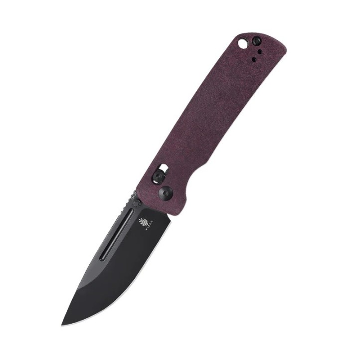 Couteau Kizer Escort Red Lame Acier 154CM Manche Richlite IKBS Clutch Lock Clip KIV4481C1 - Livraison Gratuite