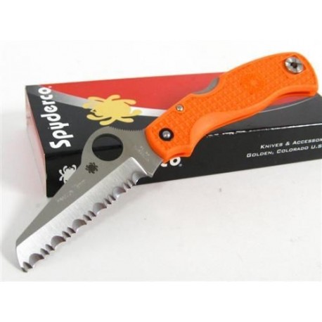 Couteau Spyderco Rescue 79mm Orange handles Lame Acier VG-10 Manche FRN Made In Japan SC45SOR - Livraison Gratuite