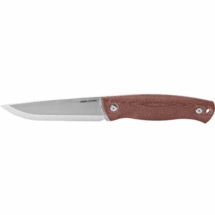 Couteau Real Steel Pathfinder Brown Manche Micarta Lame Acier 14C28N Etui Green Nylon RS3851B - Livraison Gratuite