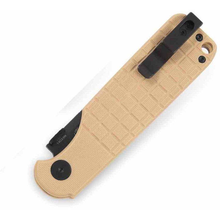 Couteau Bestech Glok Khaki Manche G10 Lame Acier 14C28N IKBS Button Lock Clip BTKG55C - Livraison Gratuite
