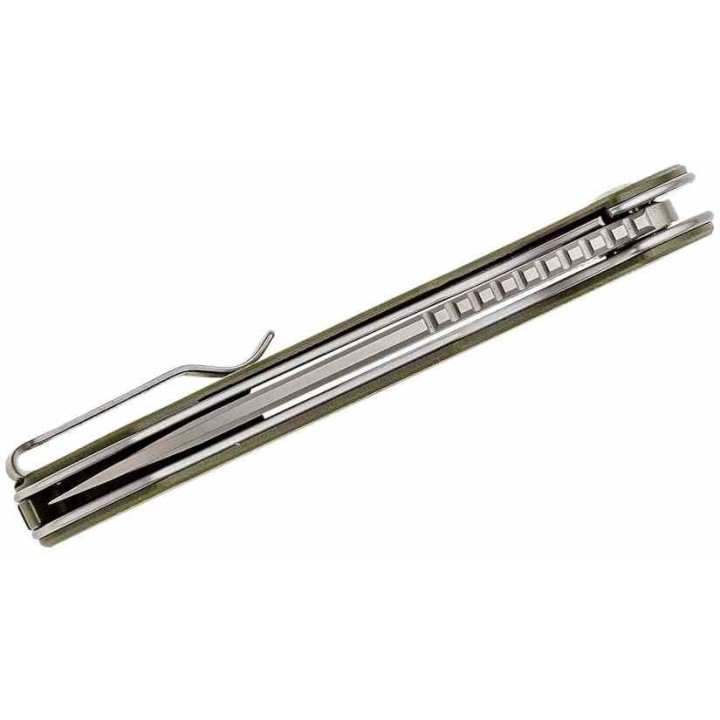 Couteau Ferrum Forge Prolix Green Manche G10 Lame Acier Nitro-V SW Sheepsfoot Liner Lock Clip FF006G - Livraison Gratuite