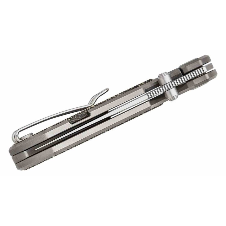 Couteau Bestech Lito Black Lame Acier M390 Satin Manche Titane/Micarta IKBS Framelock Clip BTKT2307A - Livraison Gratuite