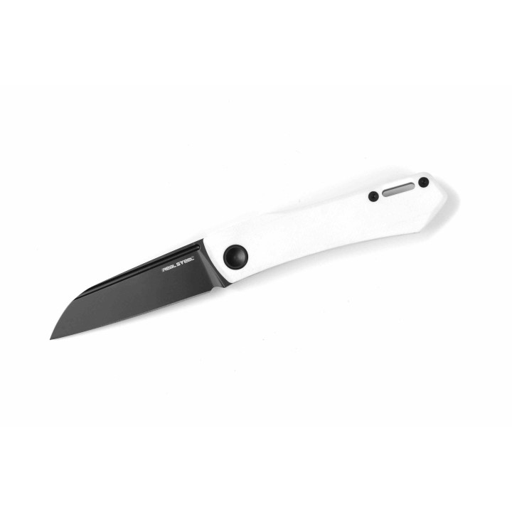 Couteau Real Steel Solis Lite White Slipjoint Lame Acier D2 Manche G10 Clip RS7064WB - Livraison Gratuite