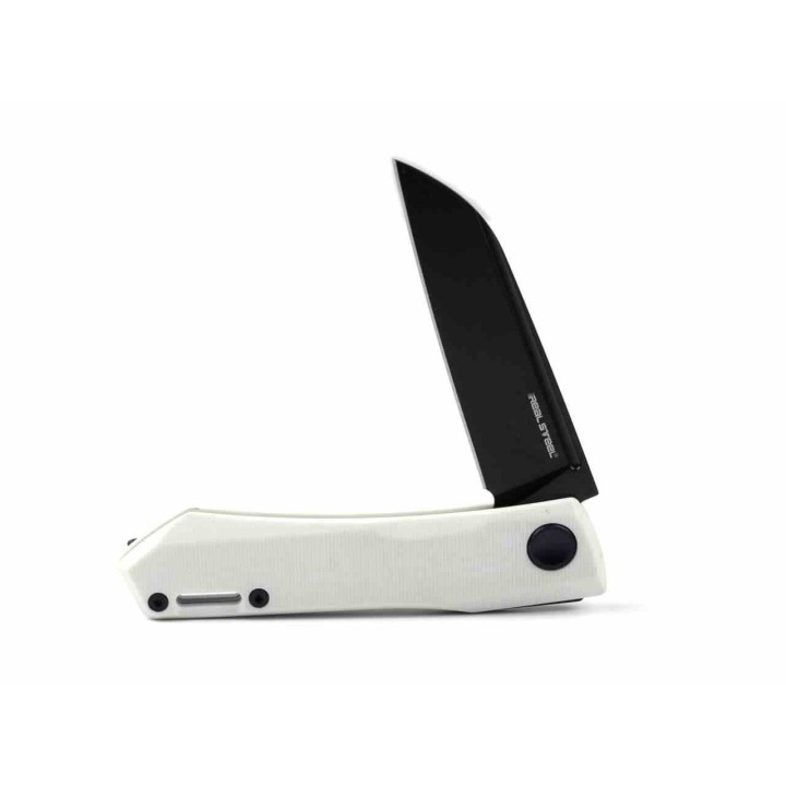 Couteau Real Steel Solis Lite White Slipjoint Lame Acier D2 Manche G10 Clip RS7064WB - Livraison Gratuite