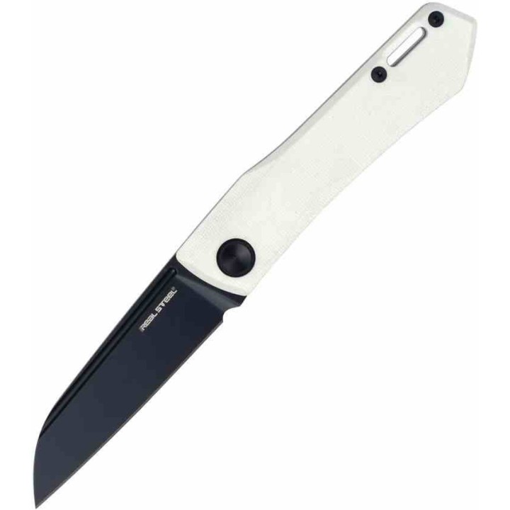Couteau Real Steel Solis Lite White Slipjoint Lame Acier D2 Manche G10 Clip RS7064WB - Livraison Gratuite