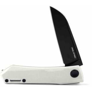 Couteau Real Steel Solis Lite White Slipjoint Lame Acier D2 Manche G10 Clip RS7064WB - Livraison Gratuite