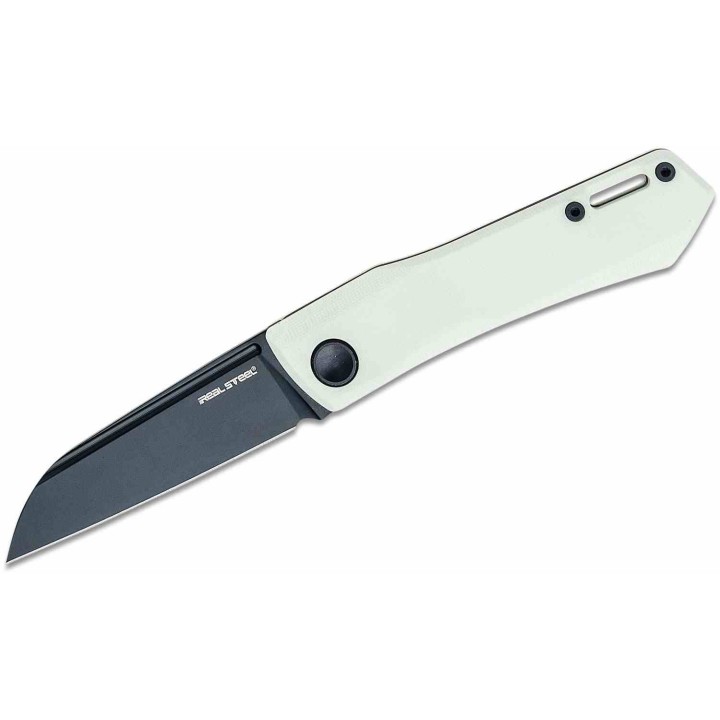 Couteau Real Steel Solis Lite White Slipjoint Lame Acier D2 Manche G10 Clip RS7064WB - Livraison Gratuite