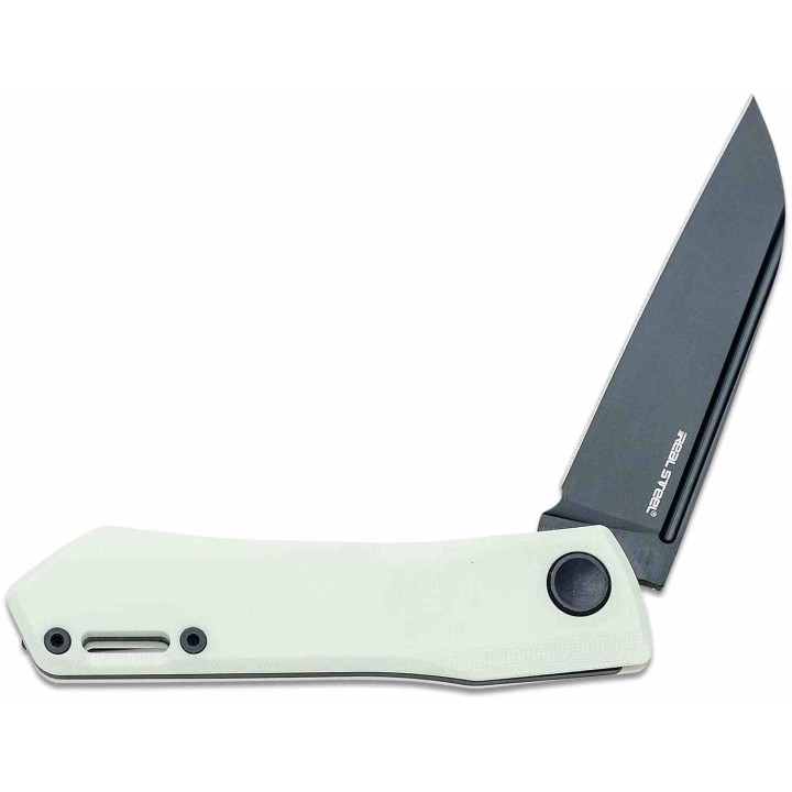 Couteau Real Steel Solis Lite White Slipjoint Lame Acier D2 Manche G10 Clip RS7064WB - Livraison Gratuite