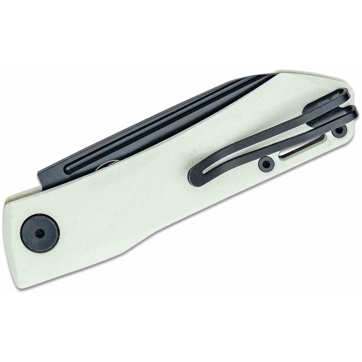 Couteau Real Steel Solis Lite White Slipjoint Lame Acier D2 Manche G10 Clip RS7064WB - Livraison Gratuite