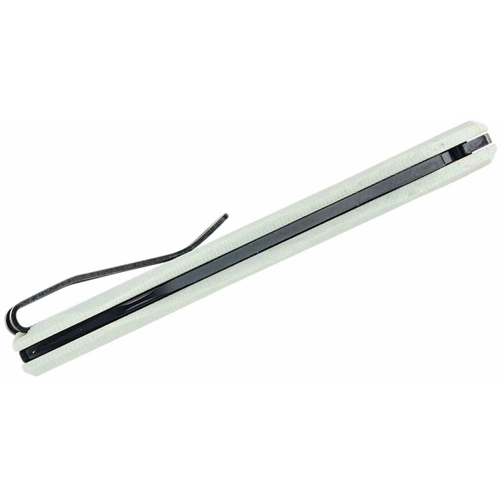 Couteau Real Steel Solis Lite White Slipjoint Lame Acier D2 Manche G10 Clip RS7064WB - Livraison Gratuite