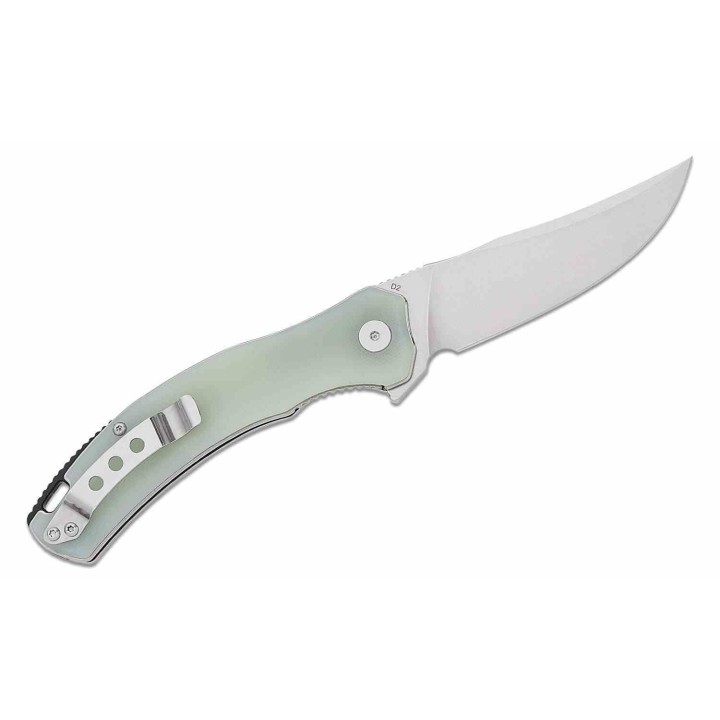  Couteau QSP Walrus Jade Lame Acier D2 SW Upswept Manche G10 IKBS Linerlock Clip QS151A1 - Livraison Gratuite