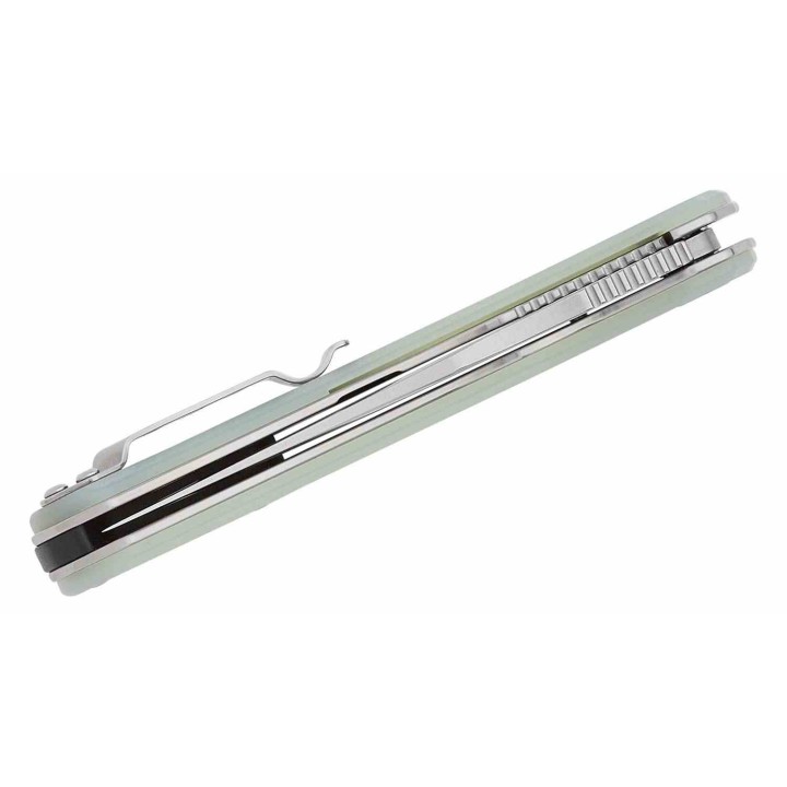  Couteau QSP Walrus Jade Lame Acier D2 SW Upswept Manche G10 IKBS Linerlock Clip QS151A1 - Livraison Gratuite