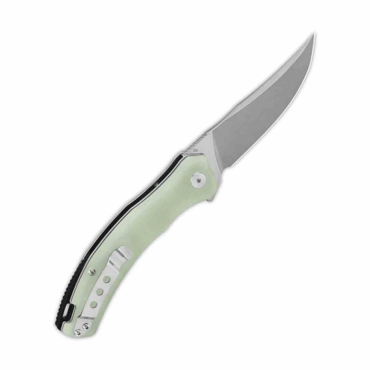 Couteau QSP Walrus Jade Lame Acier D2 SW Upswept Manche G10 IKBS Linerlock Clip QS151A1 - Livraison Gratuite