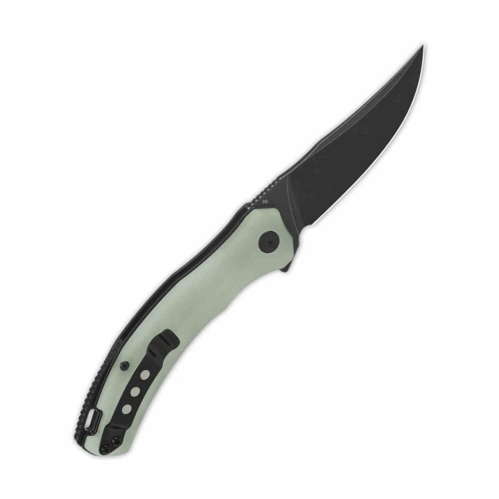 Couteau QSP Walrus Jade Lame Acier D2 SW Upswept Manche G10 IKBS Linerlock Clip QS151A2 - Livraison Gratuite