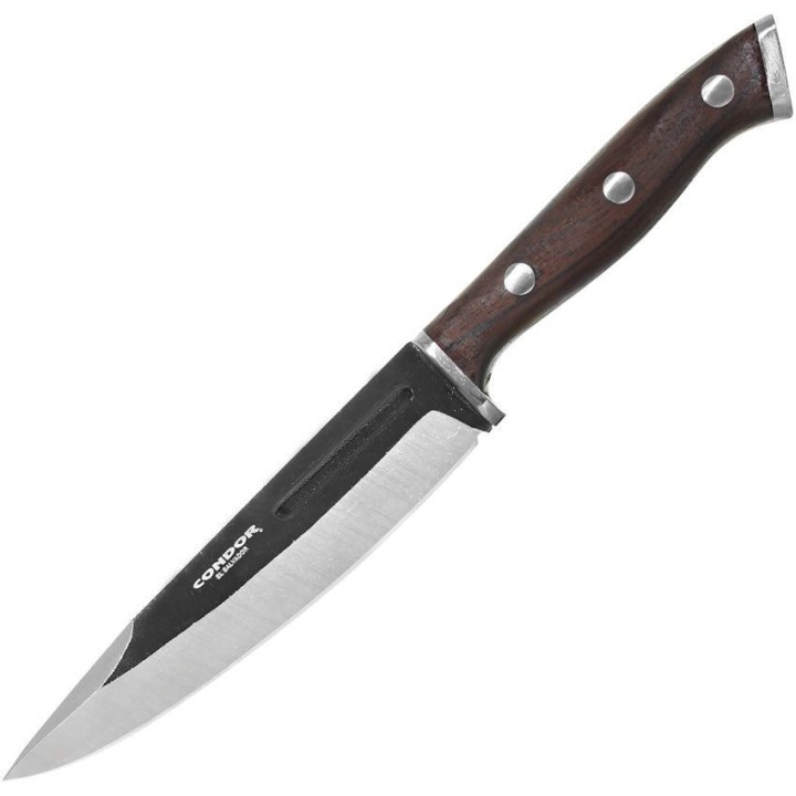 Couteau Condor Patagon Lame Acier 420HC Drop Point Manche Noyer Etui Cuir Made El Salvador CTK12259SS - Livraison Gratuite