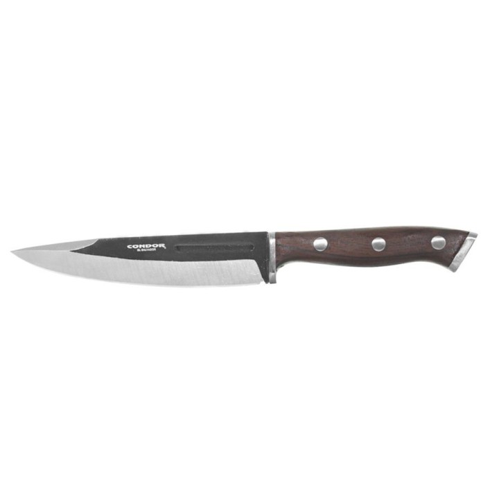 Couteau Condor Patagon Lame Acier 420HC Drop Point Manche Noyer Etui Cuir Made El Salvador CTK12259SS - Livraison Gratuite