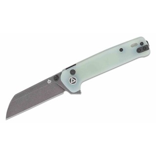 Couteau QSP Knives Penguin Button Lock Jade Manche G10 Lame Acier 14C28N Blk Sheepsfoot IKBS Clip QS130BLB2 - Livraison Gratuite