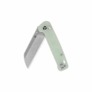 Couteau QSP Knives Penguin Button Lock Jade Manche G10 Lame Acier 14C28N SW Sheepsfoot IKBS Clip QS130BLB1 - Livraison Gratuite